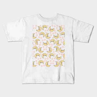 Smiling moons pattern Kids T-Shirt